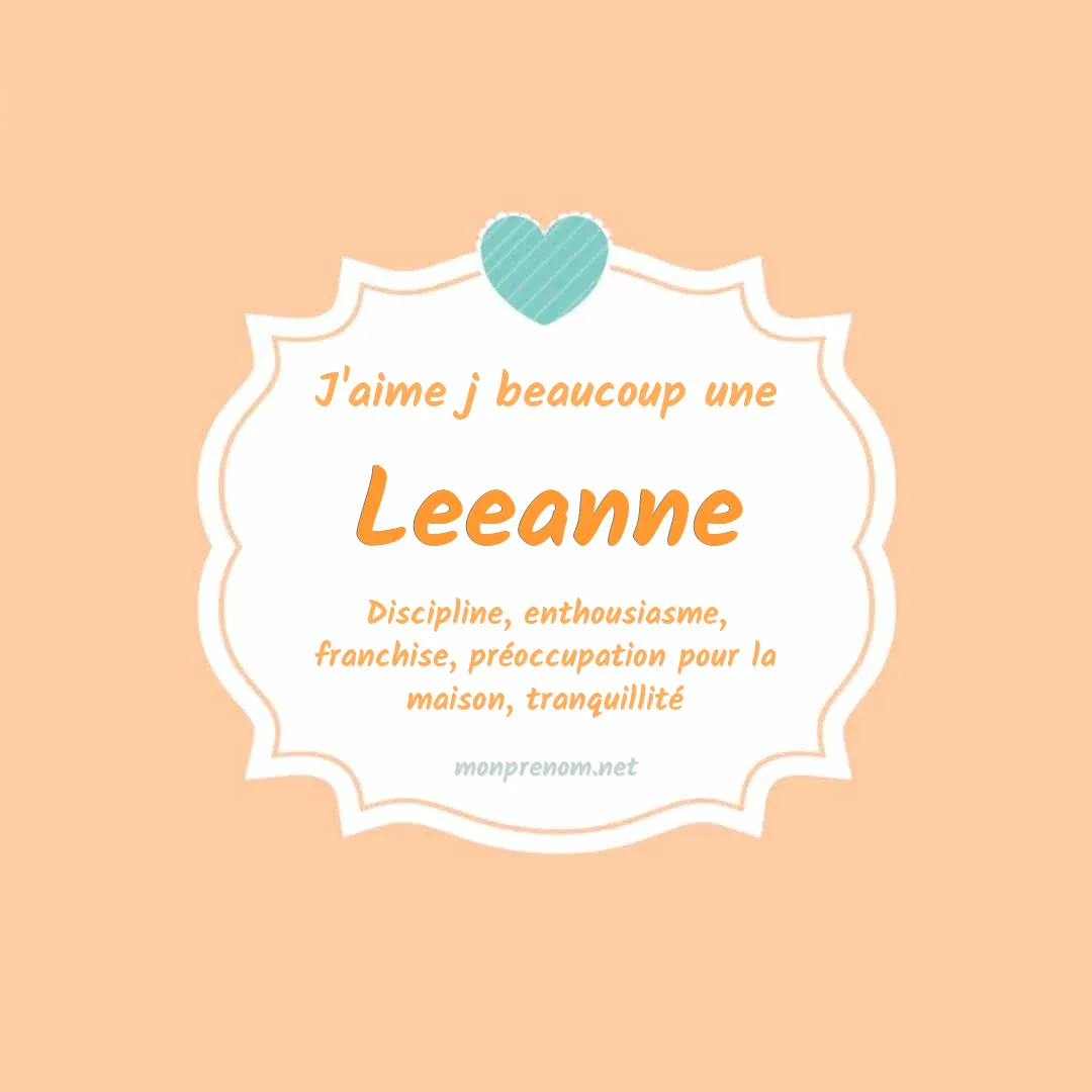 J'aime beaucoup Leeanne