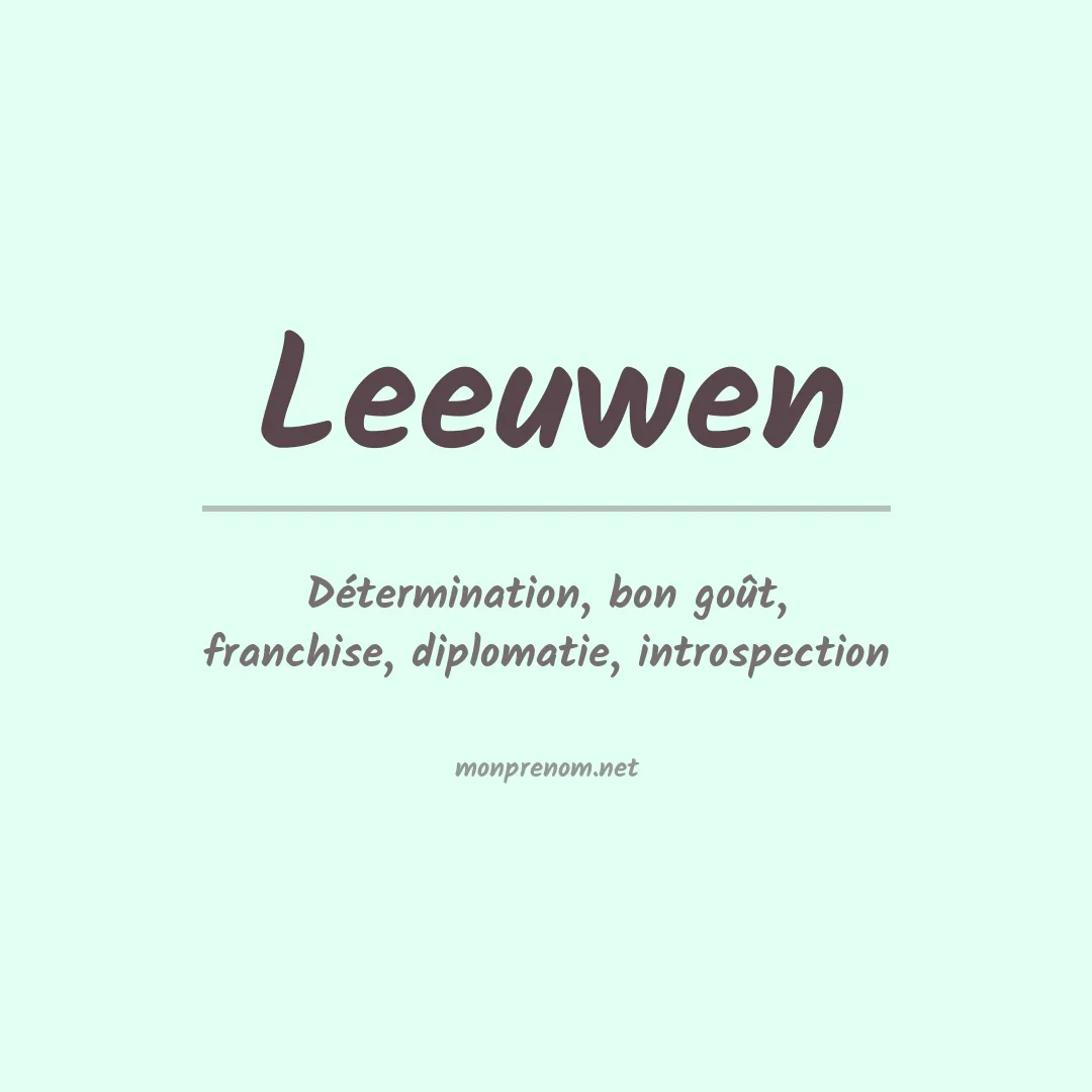 Signification du prénom Leeuwen