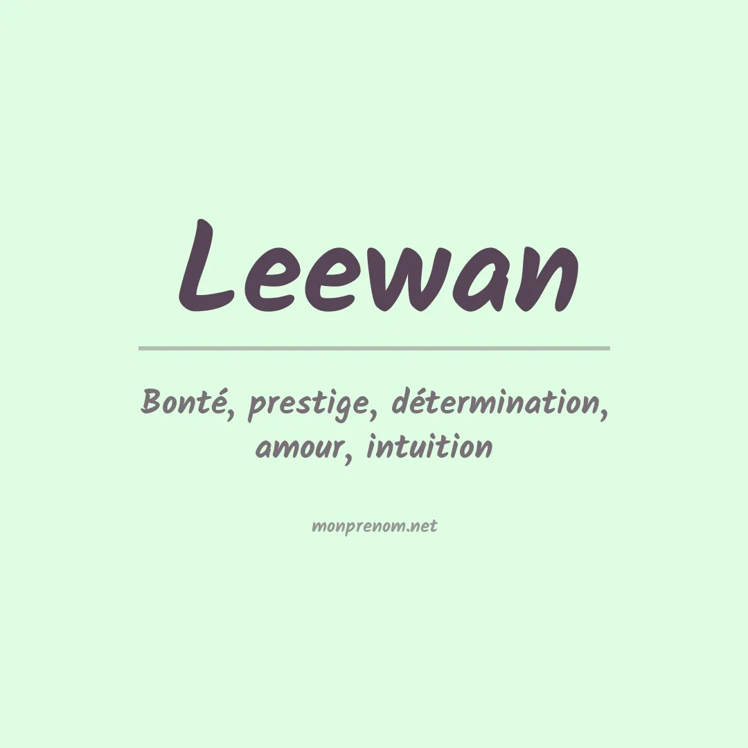 Signification du prénom Leewan