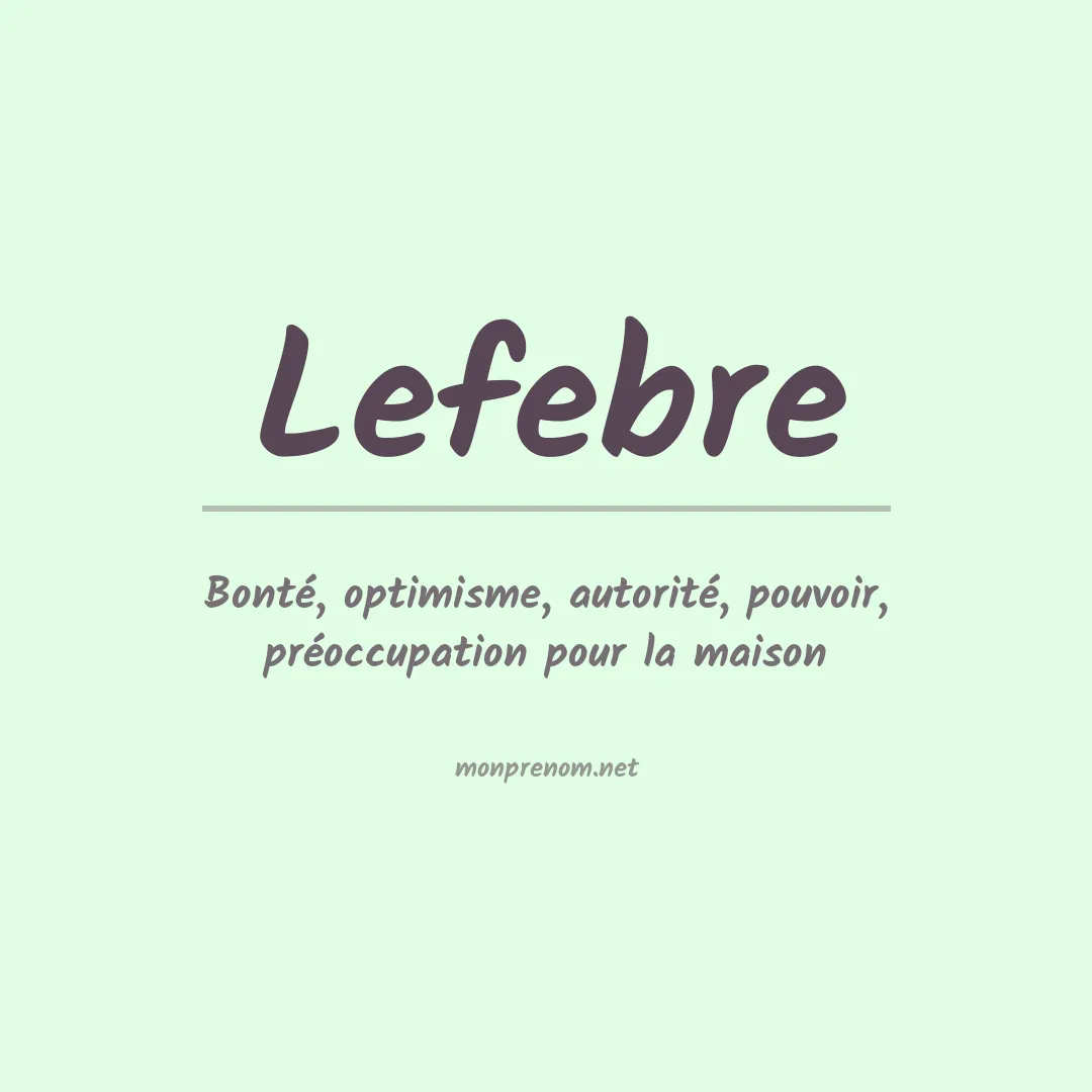 Prénom Lefebre