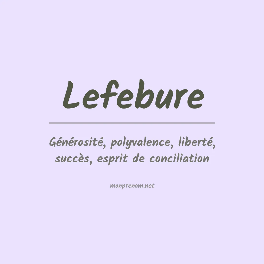 Prénom Lefebure