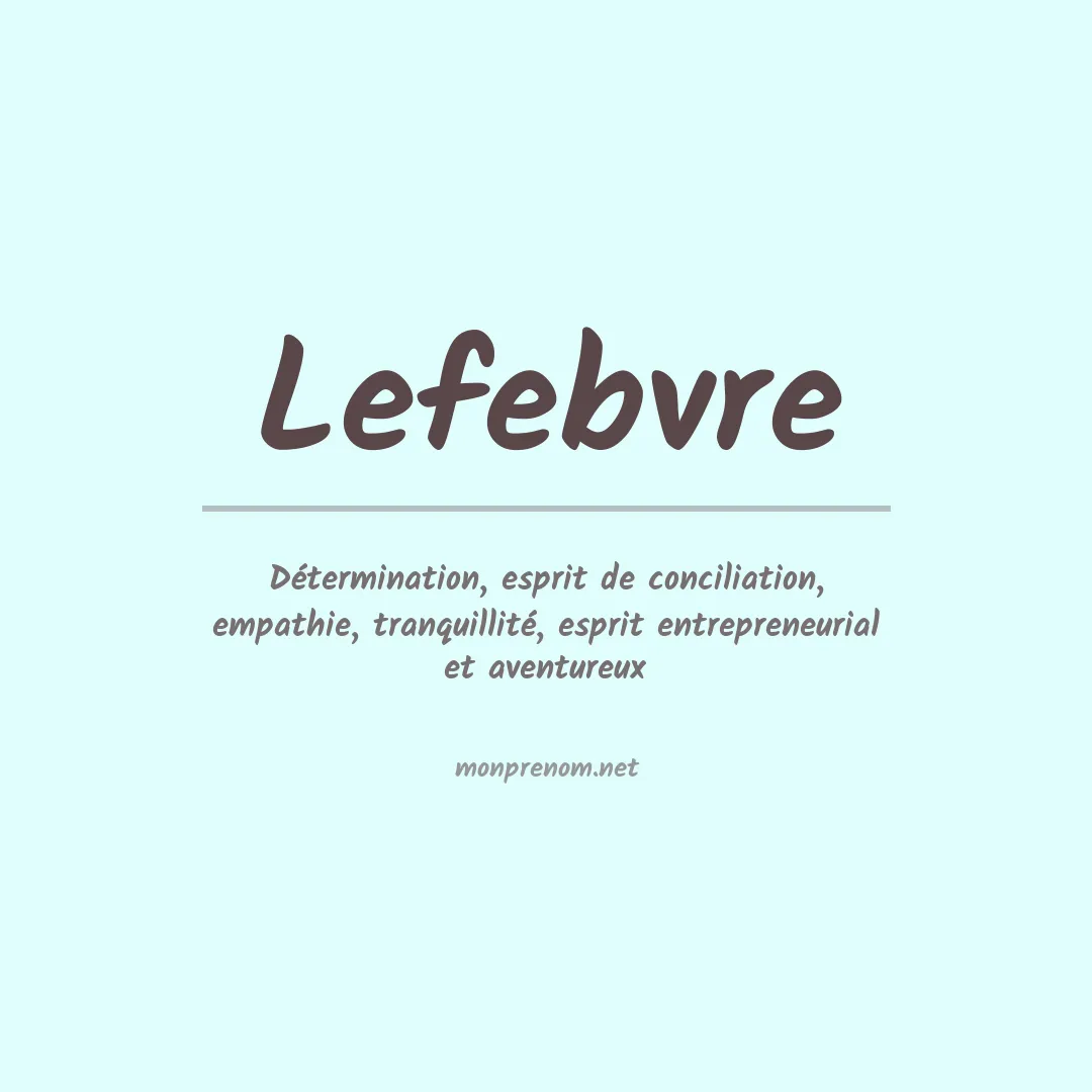 Prénom Lefebvre