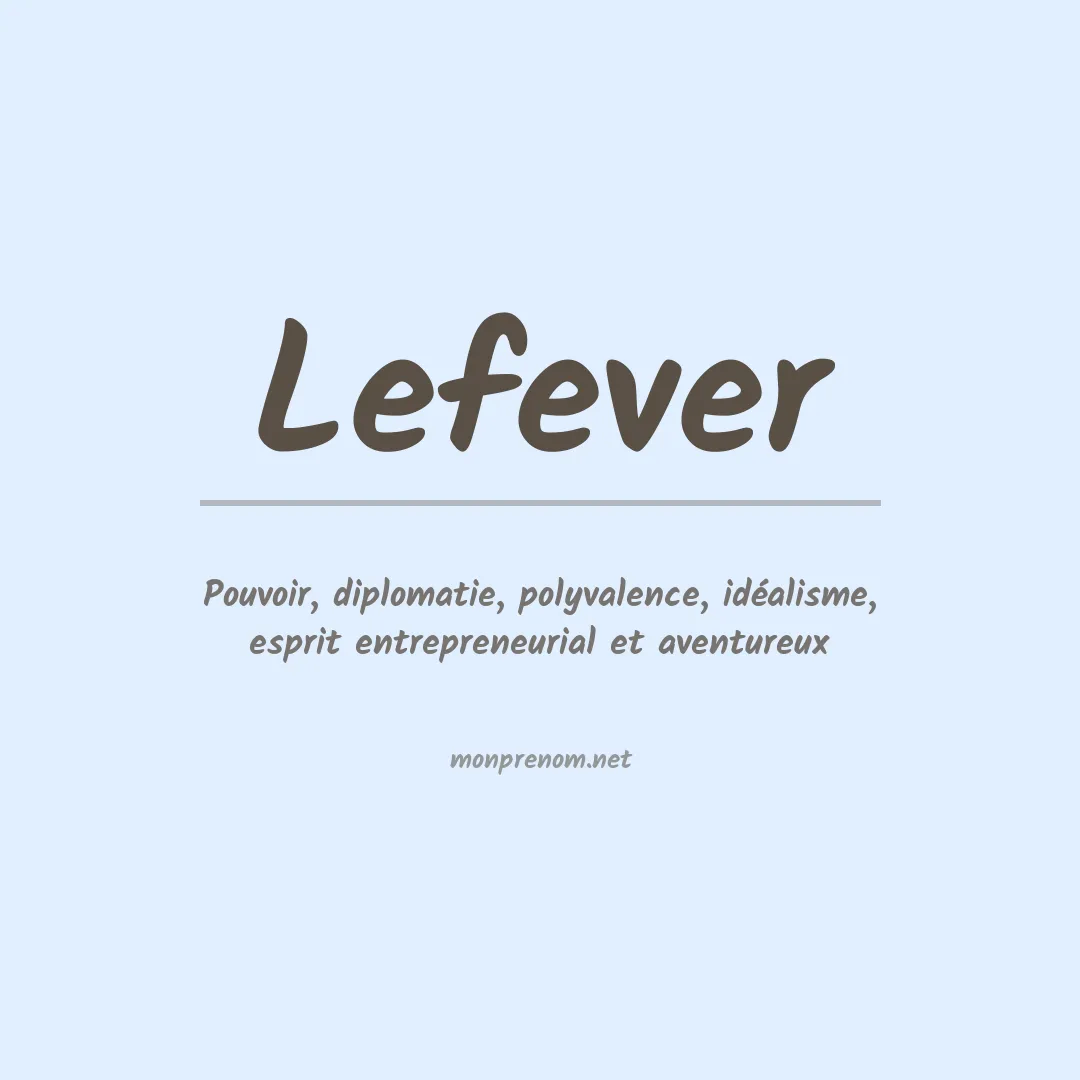 Prénom Lefever
