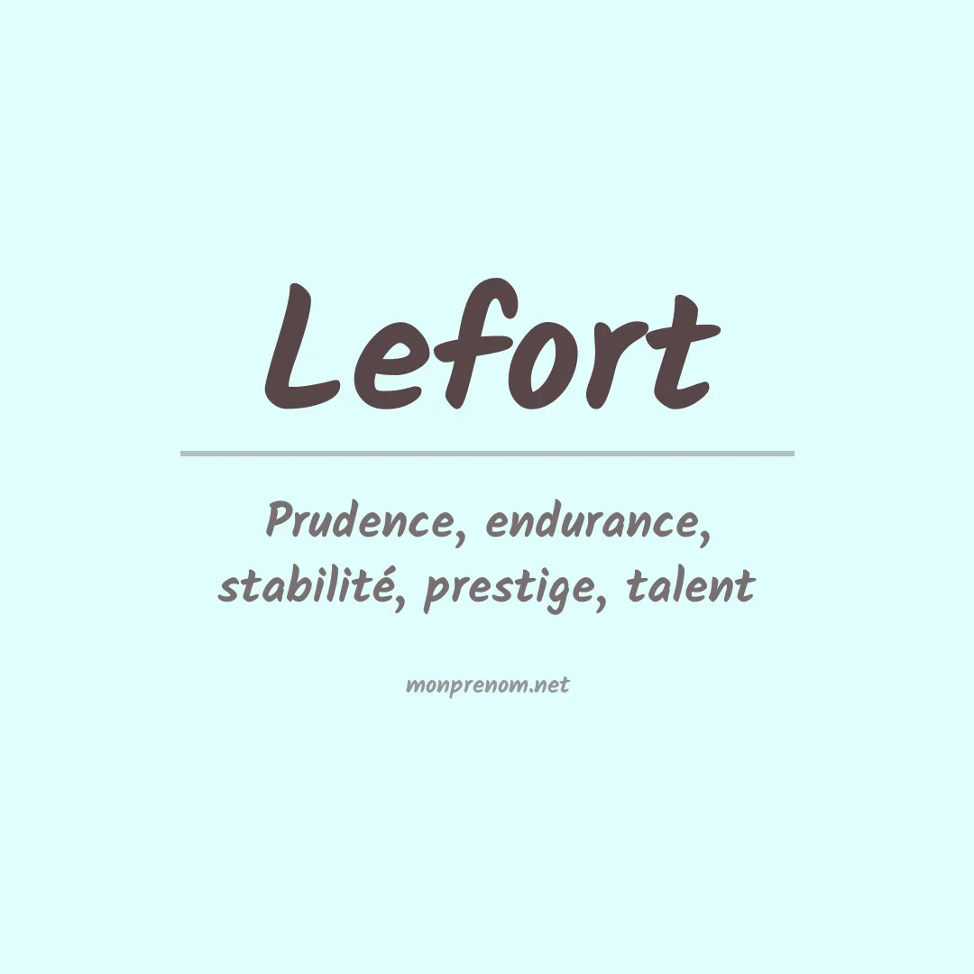 Prénom Lefort