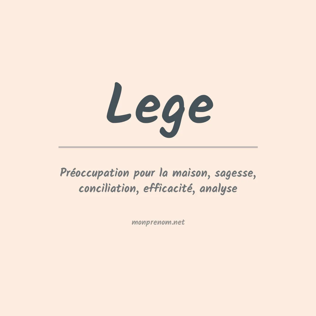 Prénom Lege