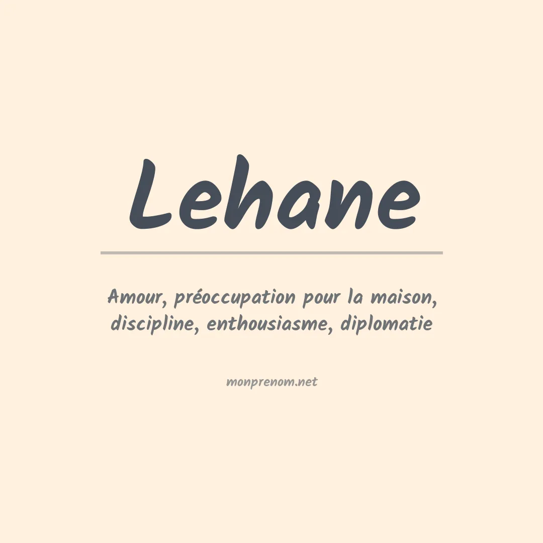 Signification du prénom Lehane
