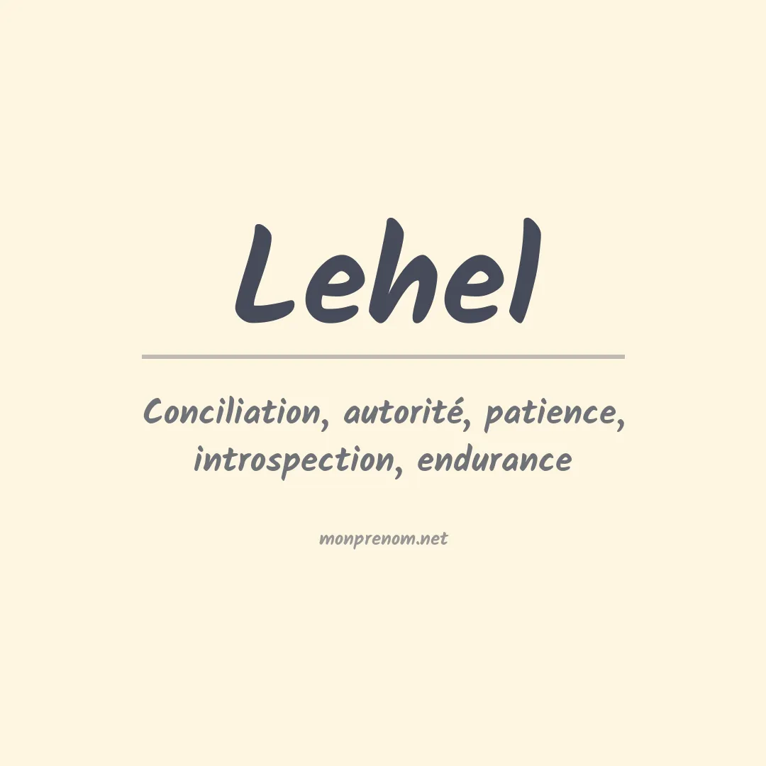 Signification du prénom Lehel