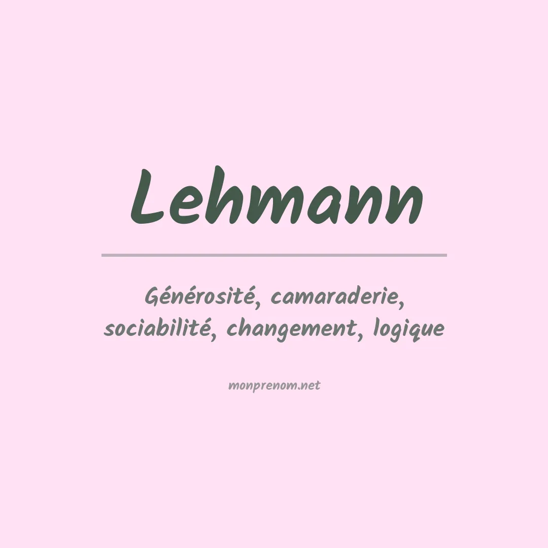 Prénom Lehmann