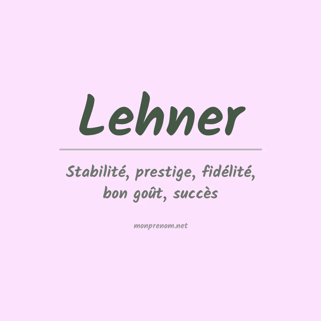Prénom Lehner