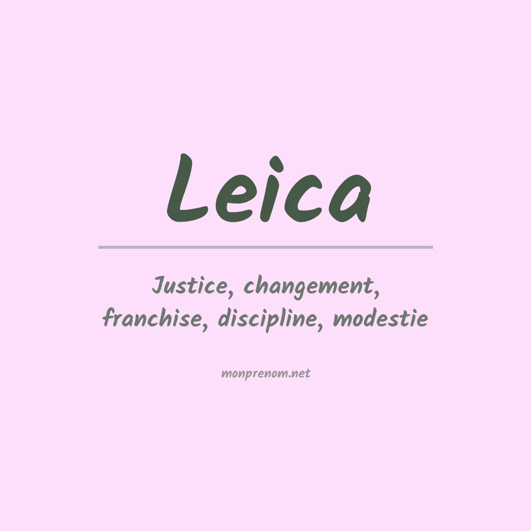 Signification du prénom Leica