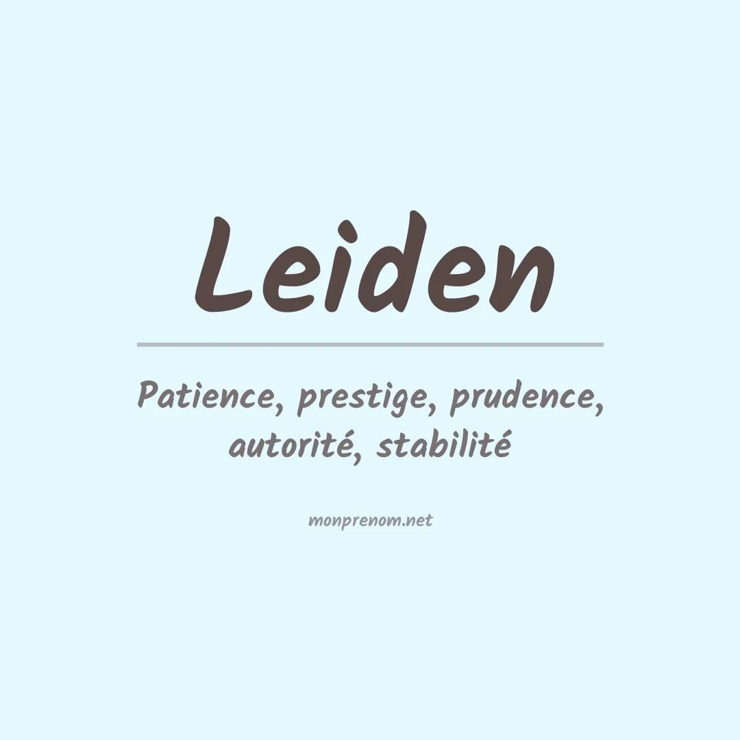Signification du prénom Leiden