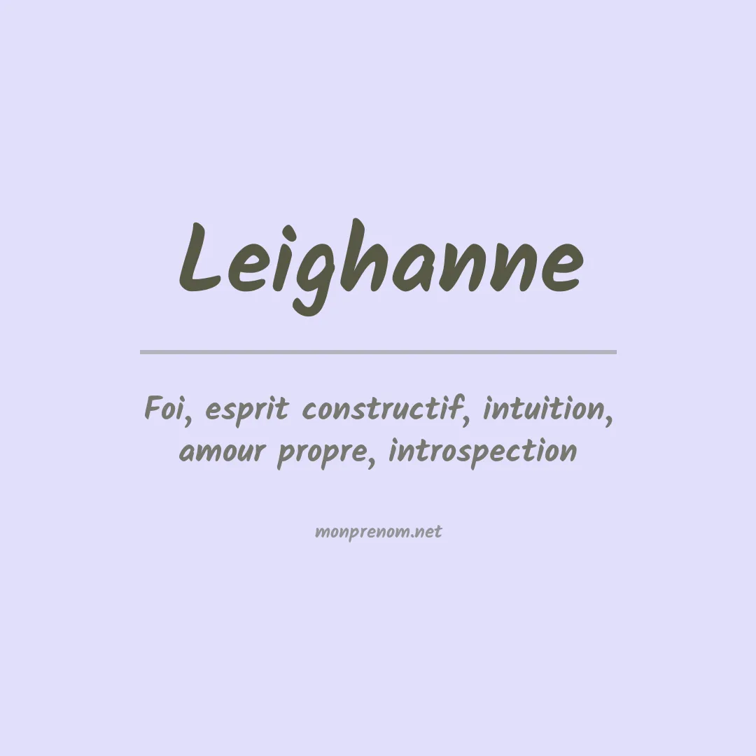 Signification du prénom Leighanne