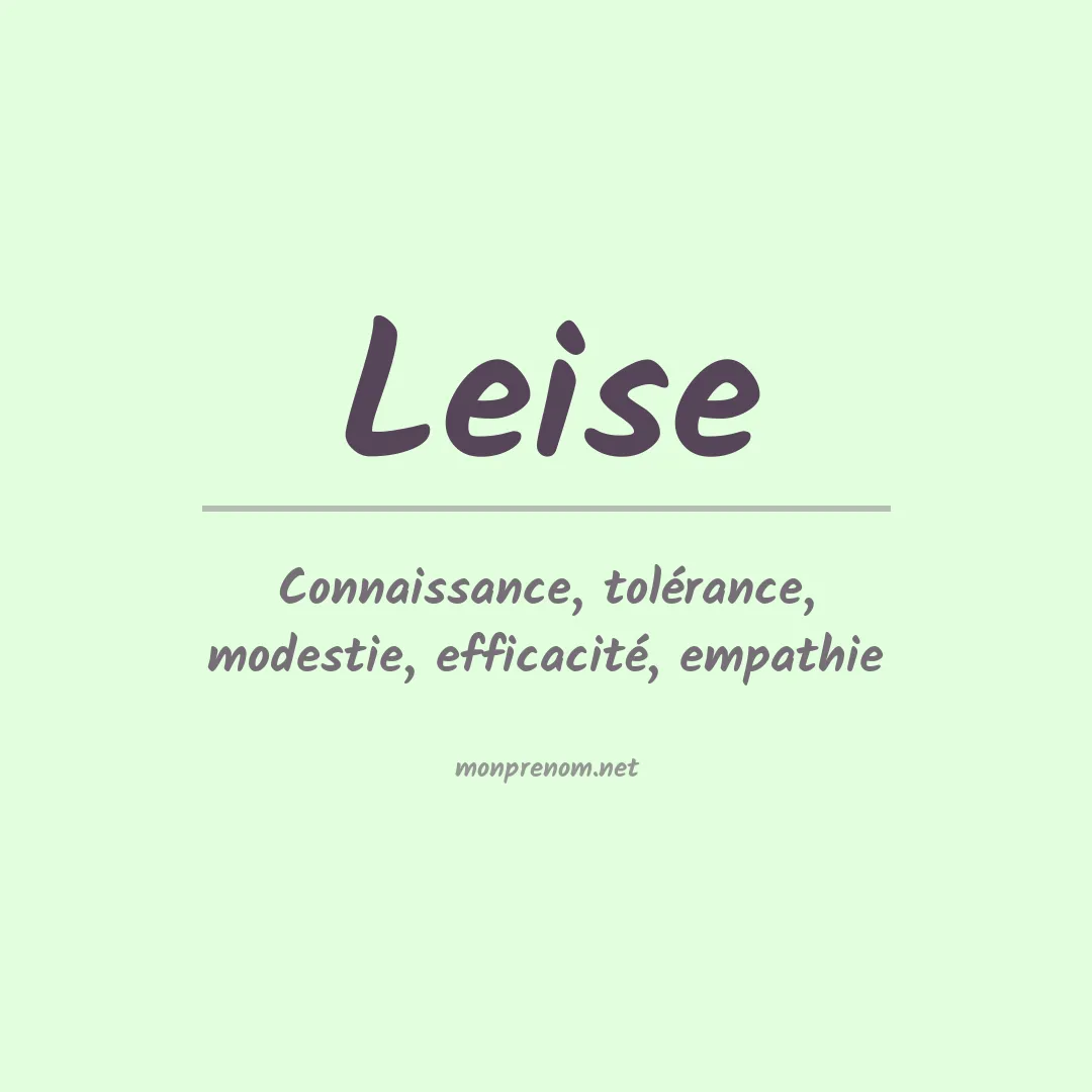 Prénom Leise