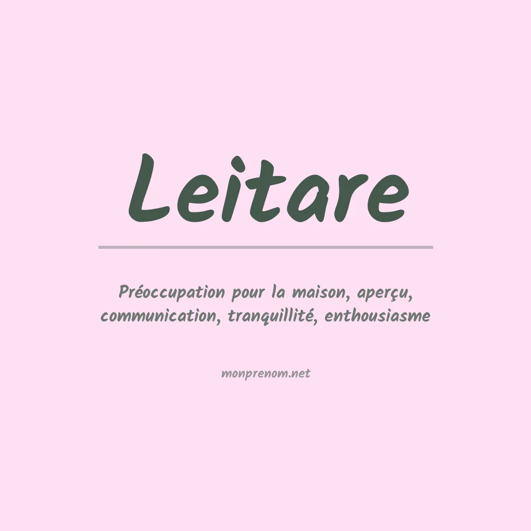 Signification du prénom Leitare