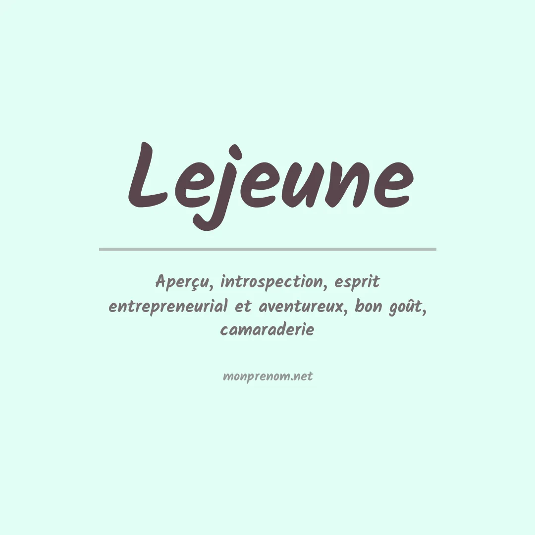 Prénom Lejeune