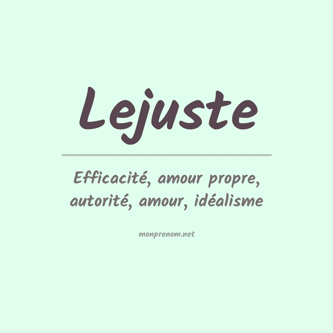 Signification du prénom Lejuste