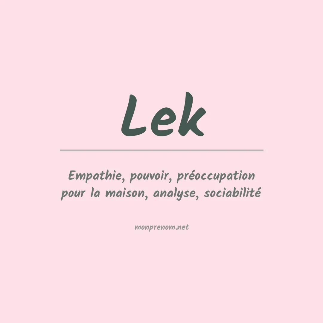 Signification du prénom Lek