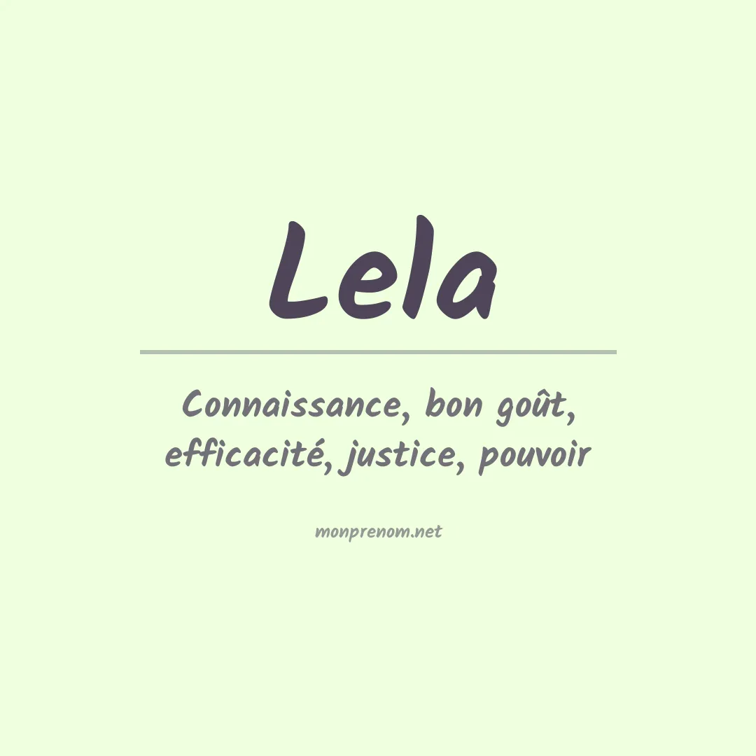 Prénom Lela