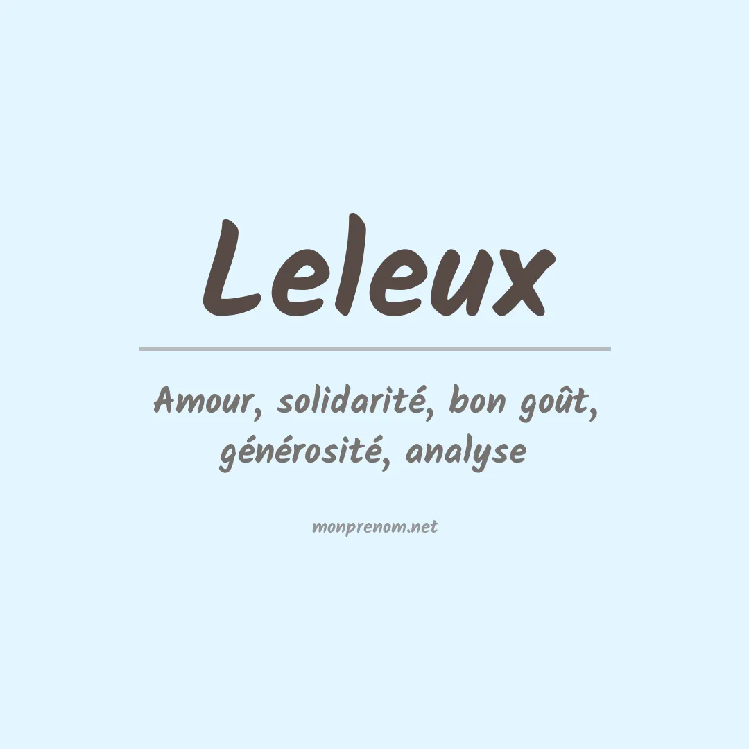 Prénom Leleux
