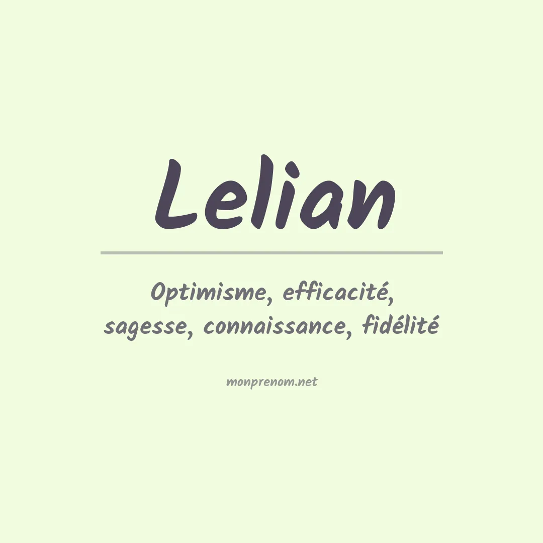 Prénom Lelian