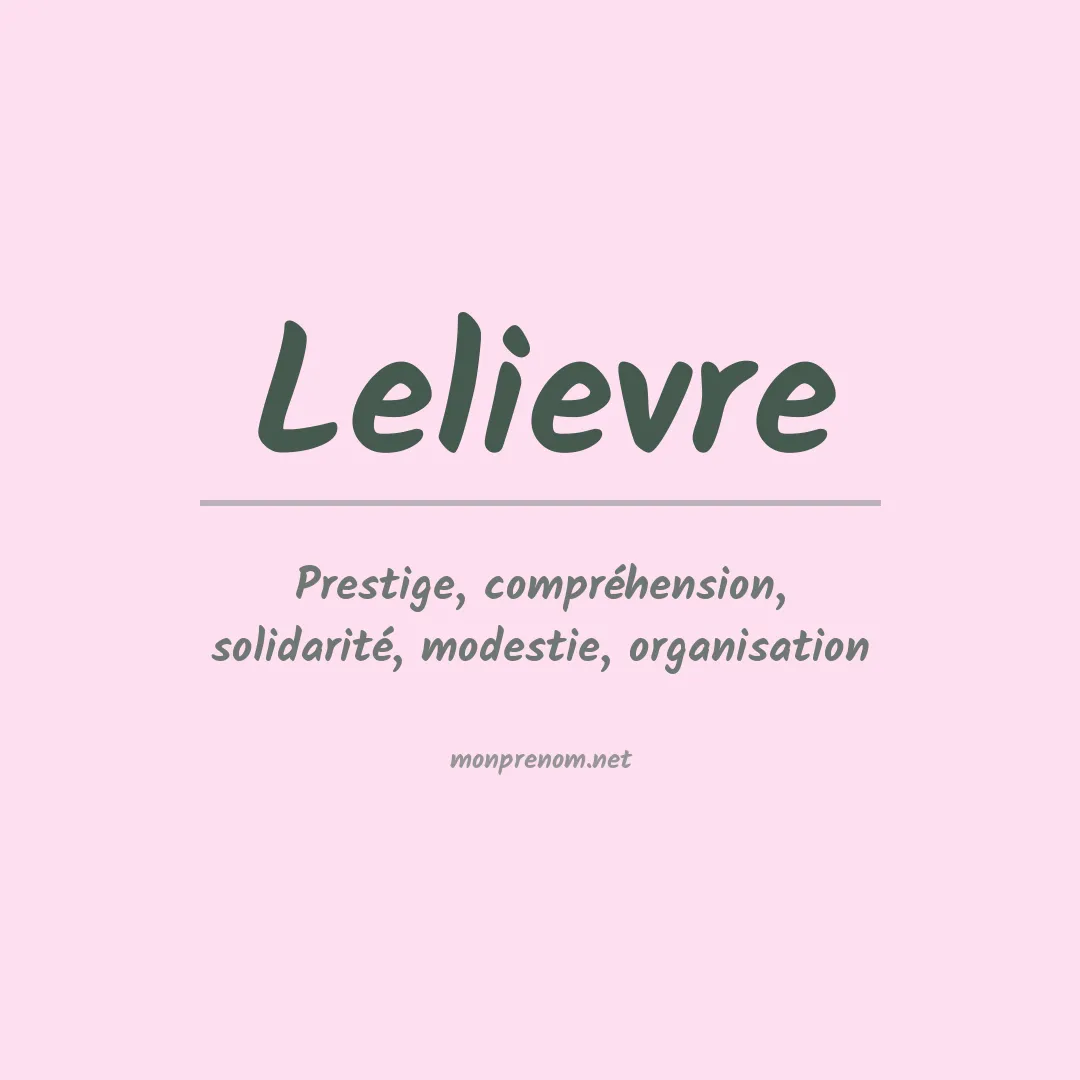 Prénom Lelievre