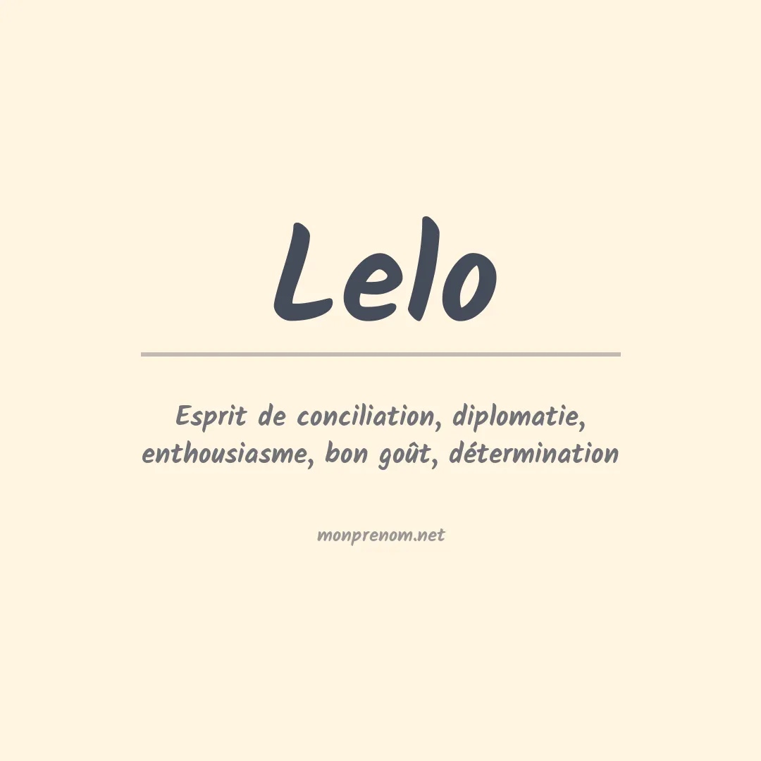 Signification du prénom Lelo