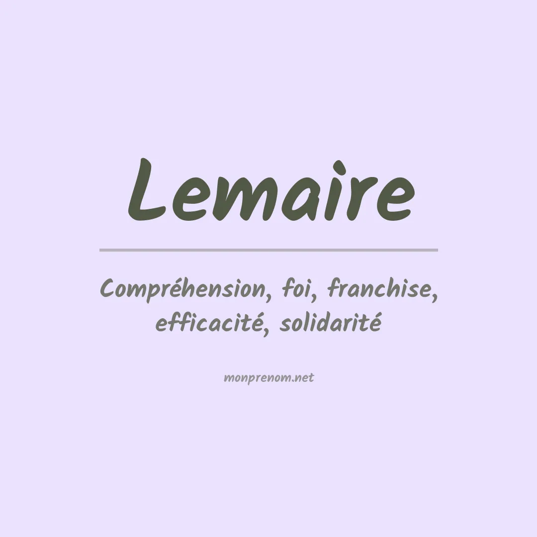 Prénom Lemaire