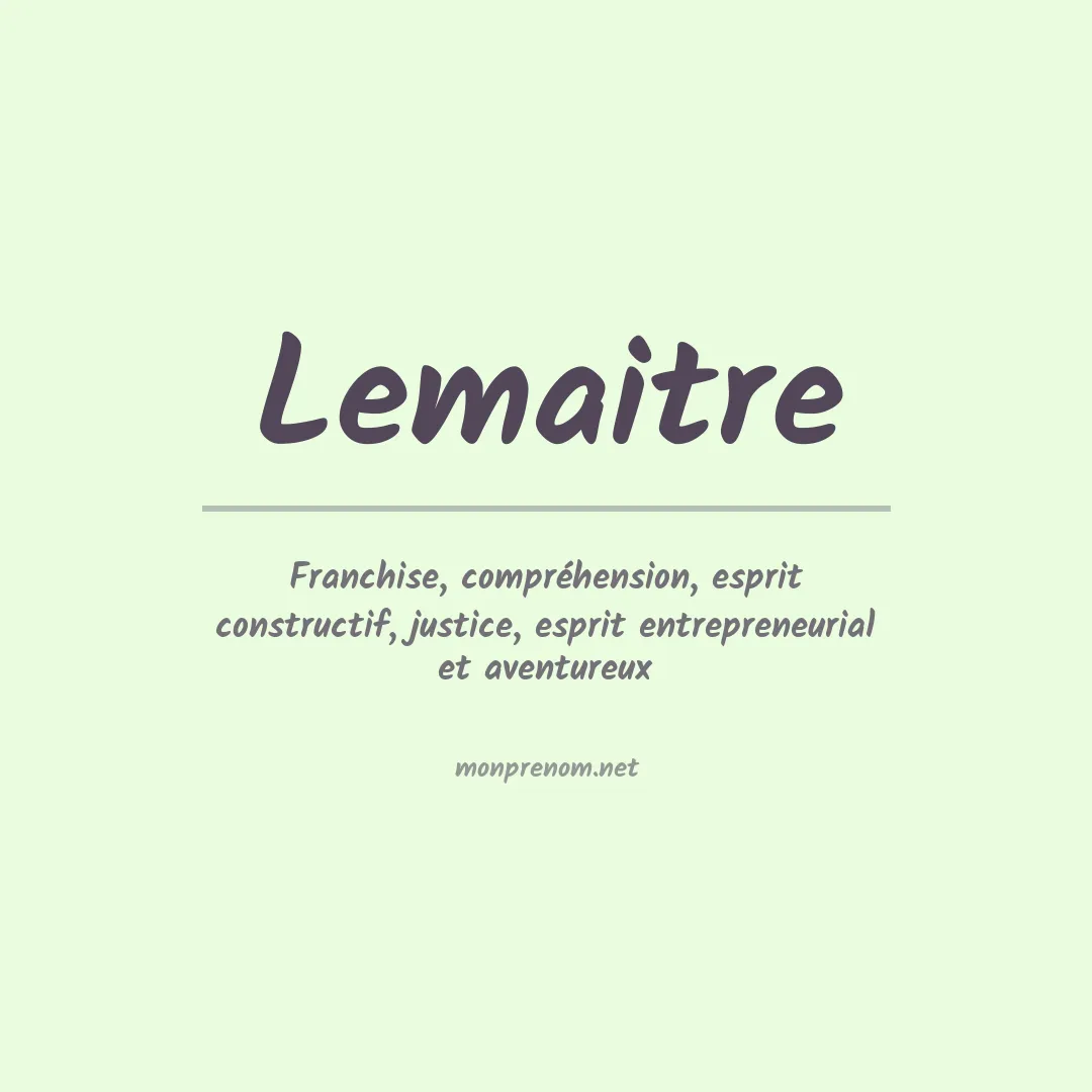 Prénom Lemaitre