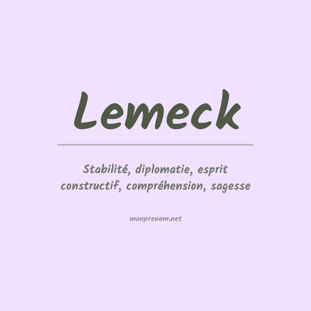 Signification du prénom Lemeck
