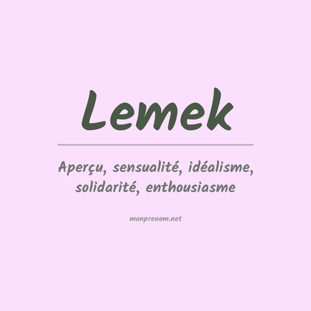 Signification du prénom Lemek