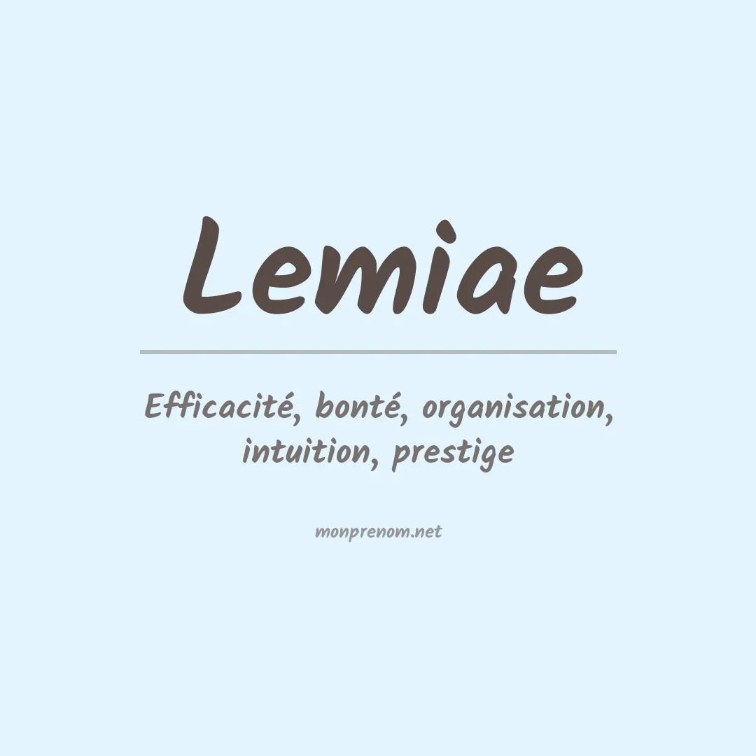Signification du prénom Lemiae