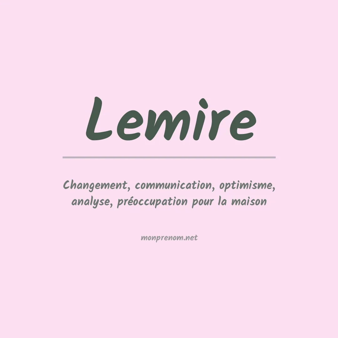 Prénom Lemire