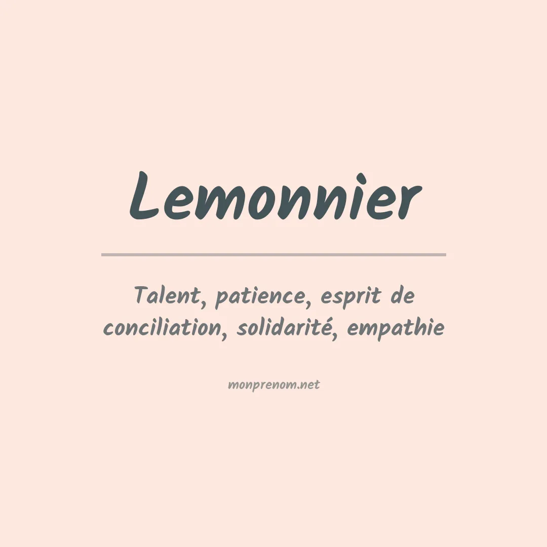 Signification du prénom Lemonnier