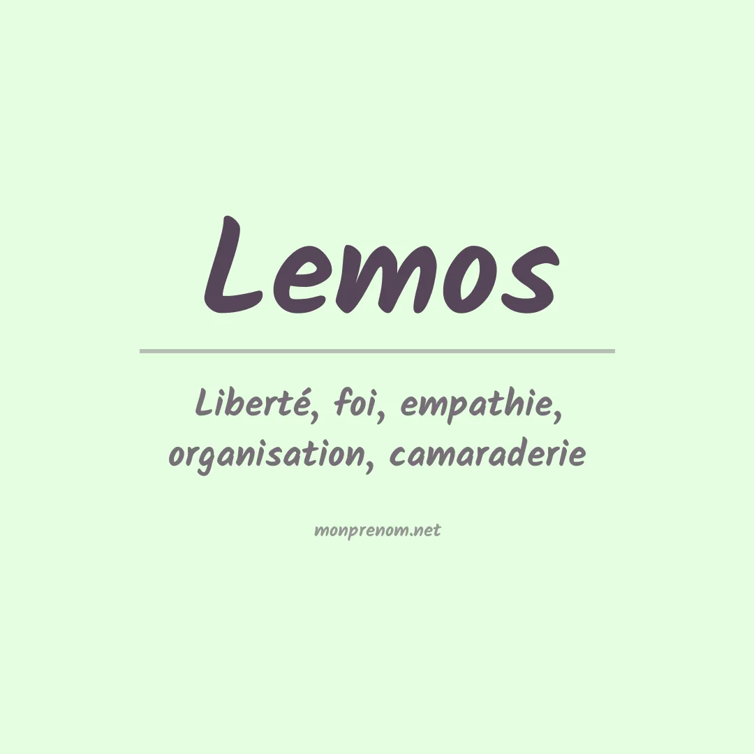 Signification du prénom Lemos