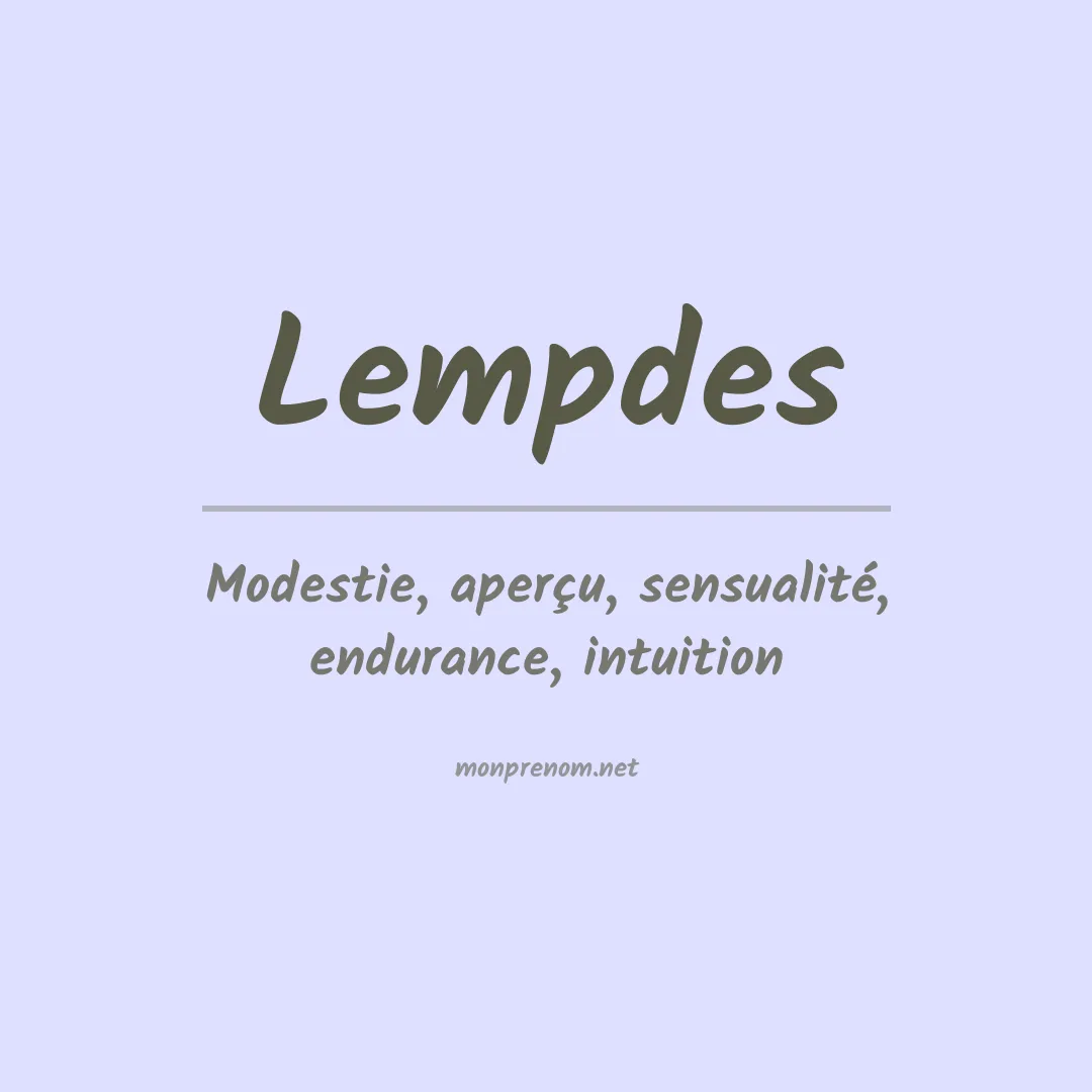 Signification du prénom Lempdes
