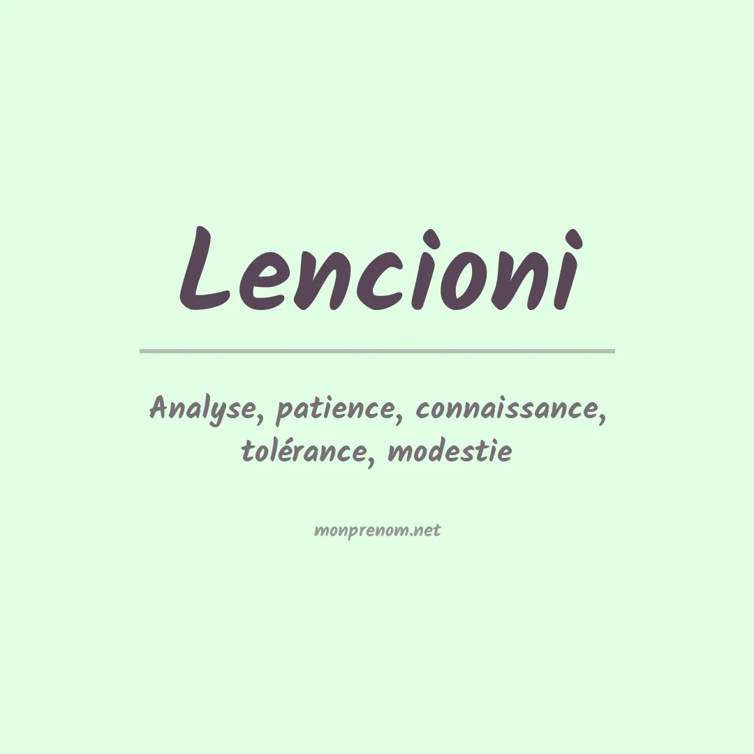 Prénom Lencioni