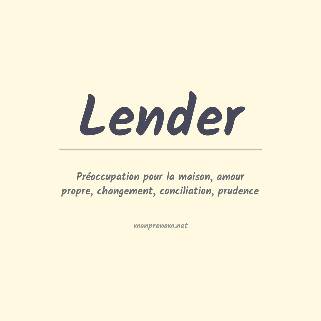 Prénom Lender
