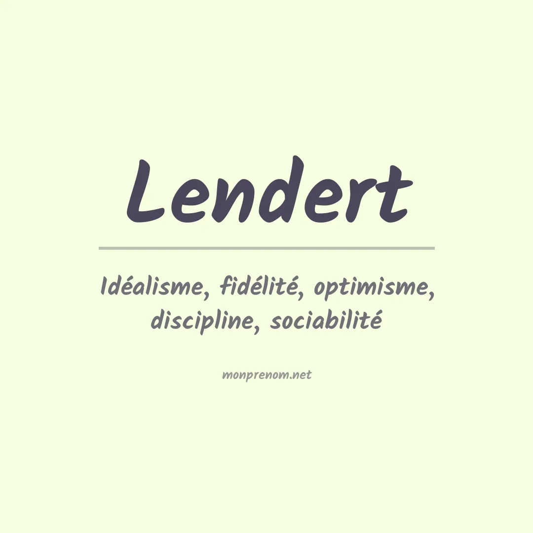 Signification du prénom Lendert