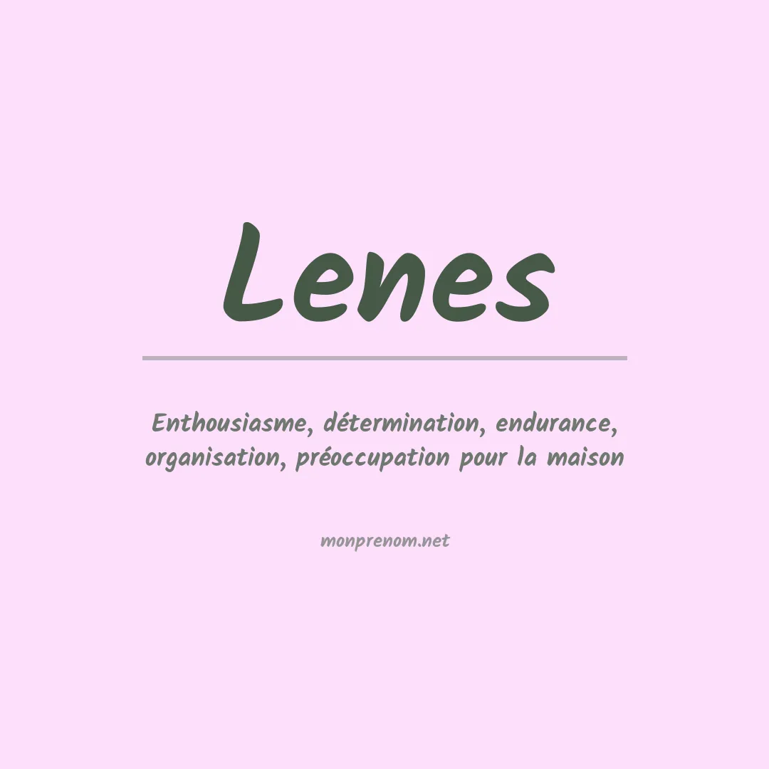 Signification du prénom Lenes