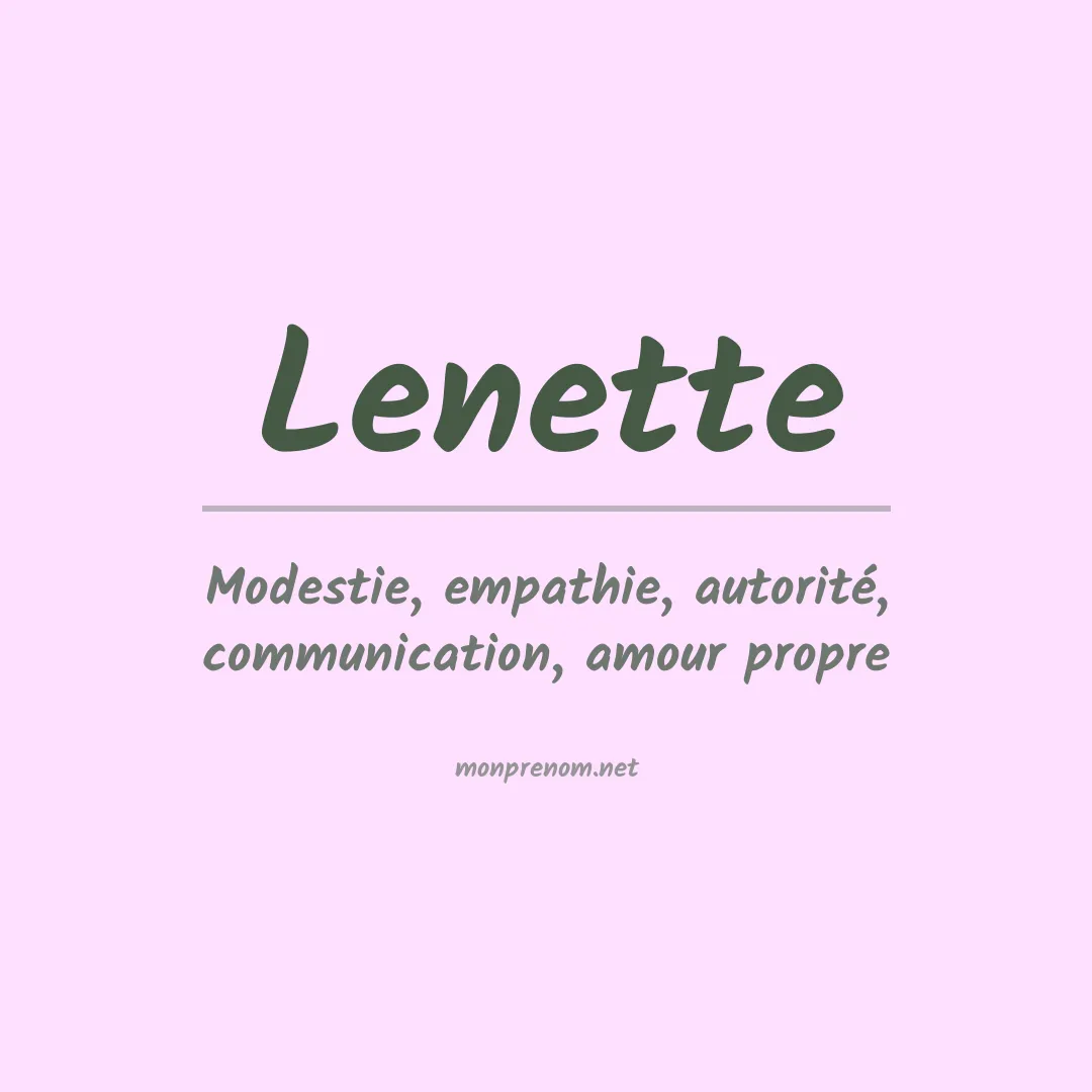 Signification du prénom Lenette