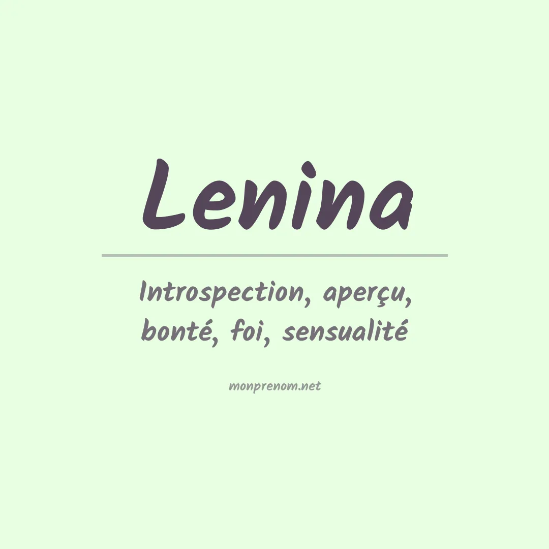 Signification du prénom Lenina