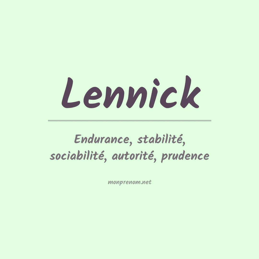Prénom Lennick