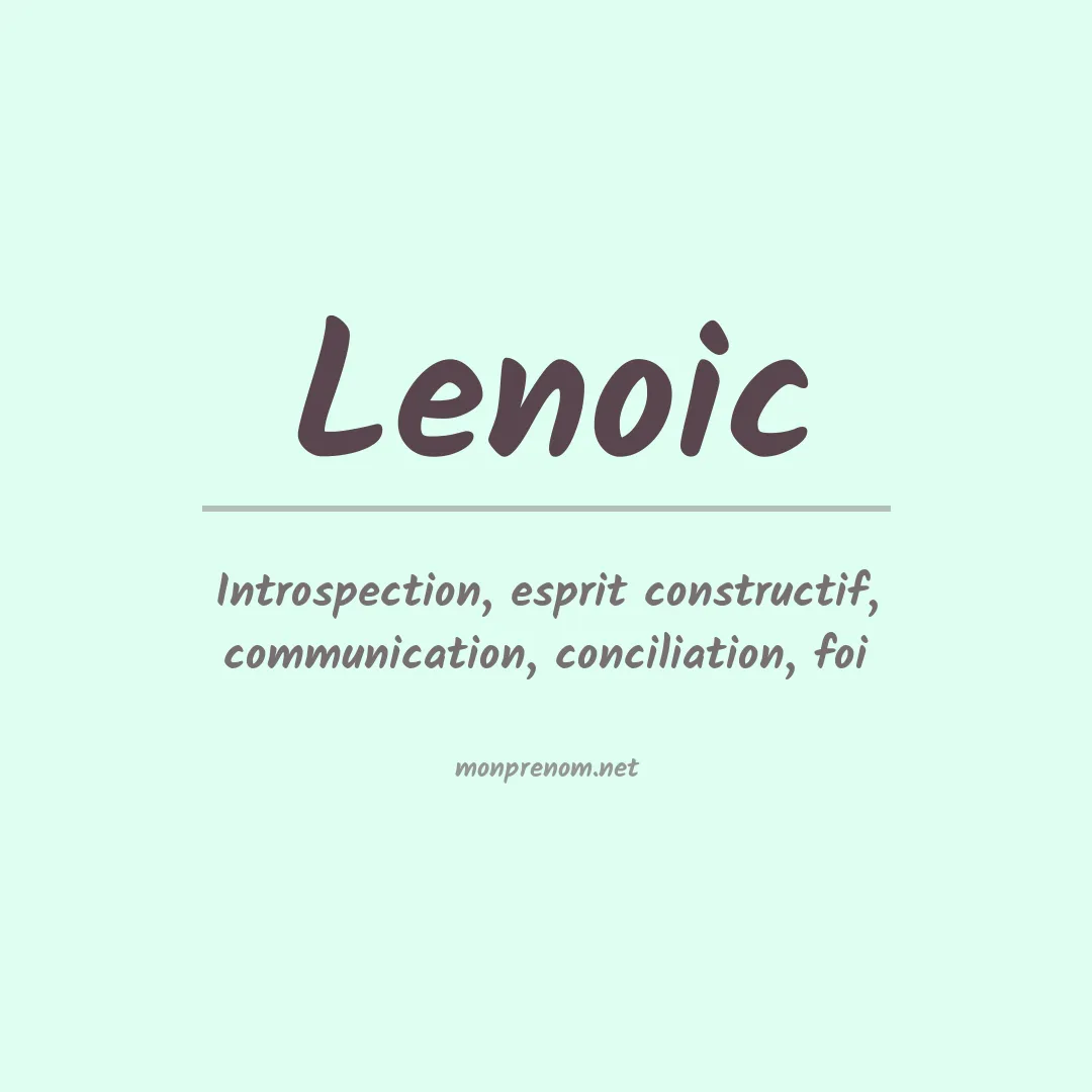 Signification du prénom Lenoic