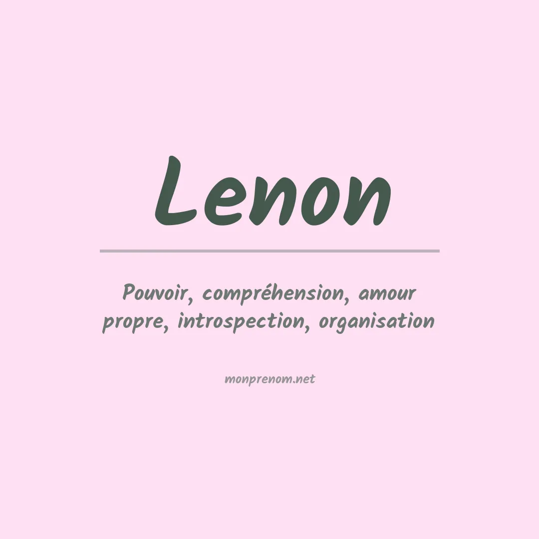 Prénom Lenon