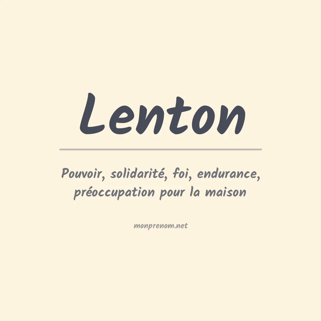 Prénom Lenton