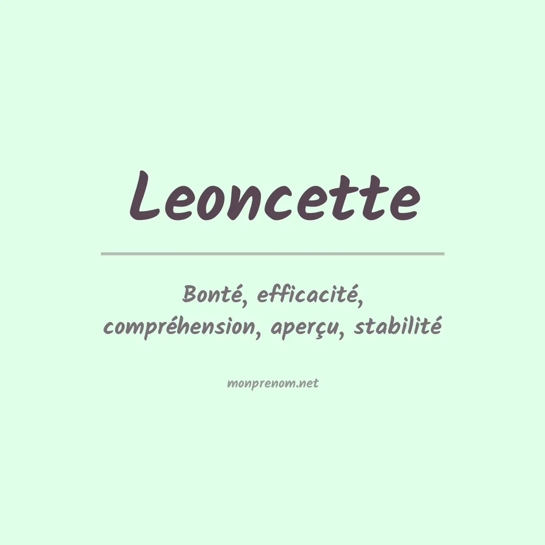 Signification du prénom Leoncette