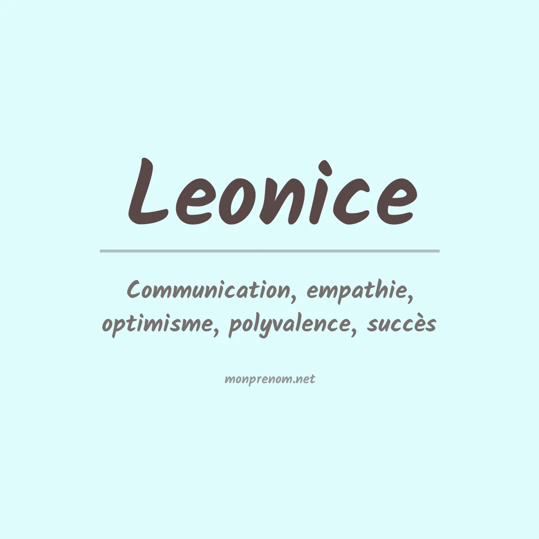 Signification du prénom Leonice