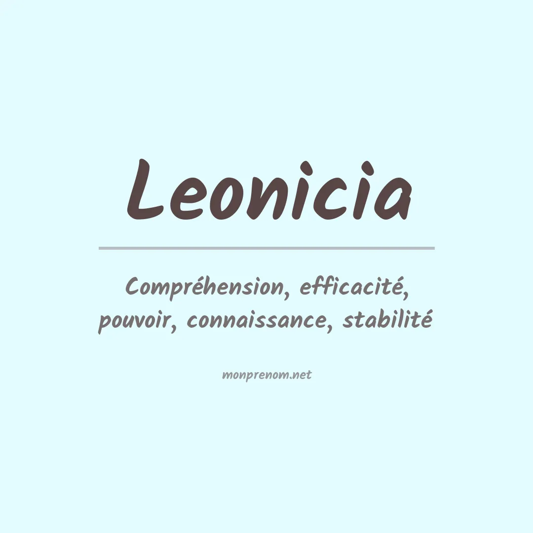 Signification du prénom Leonicia