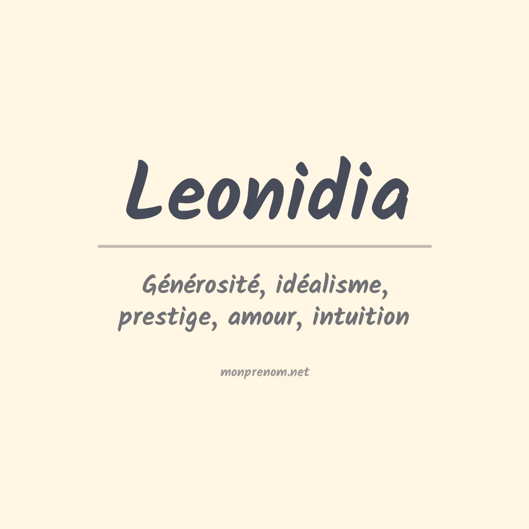 Signification du prénom Leonidia