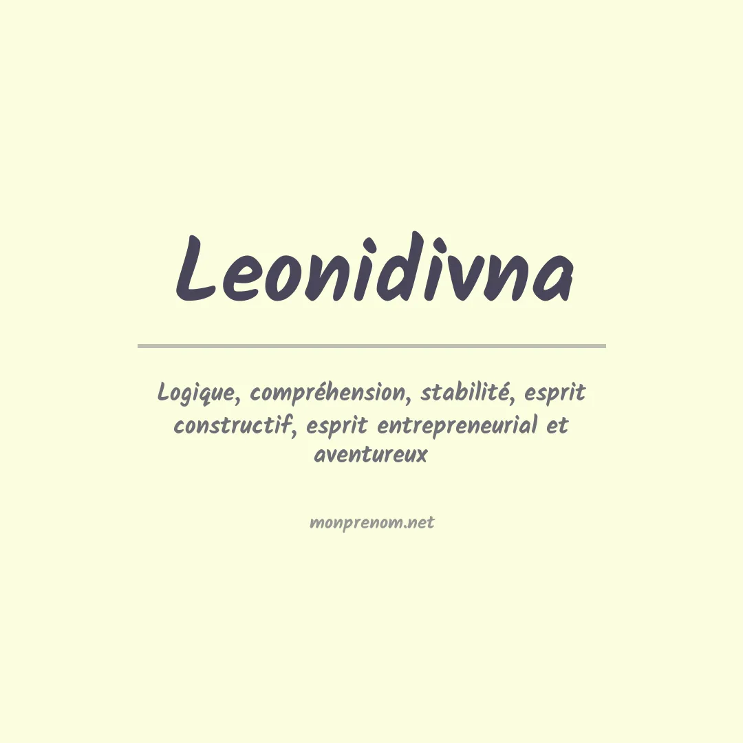 Signification du prénom Leonidivna